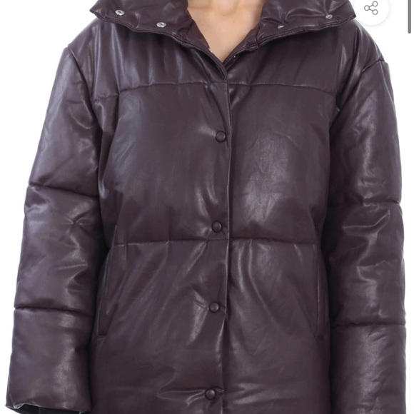 Avec Les Filles Oversized Faux Leather Puffer - Picture 6 of 6